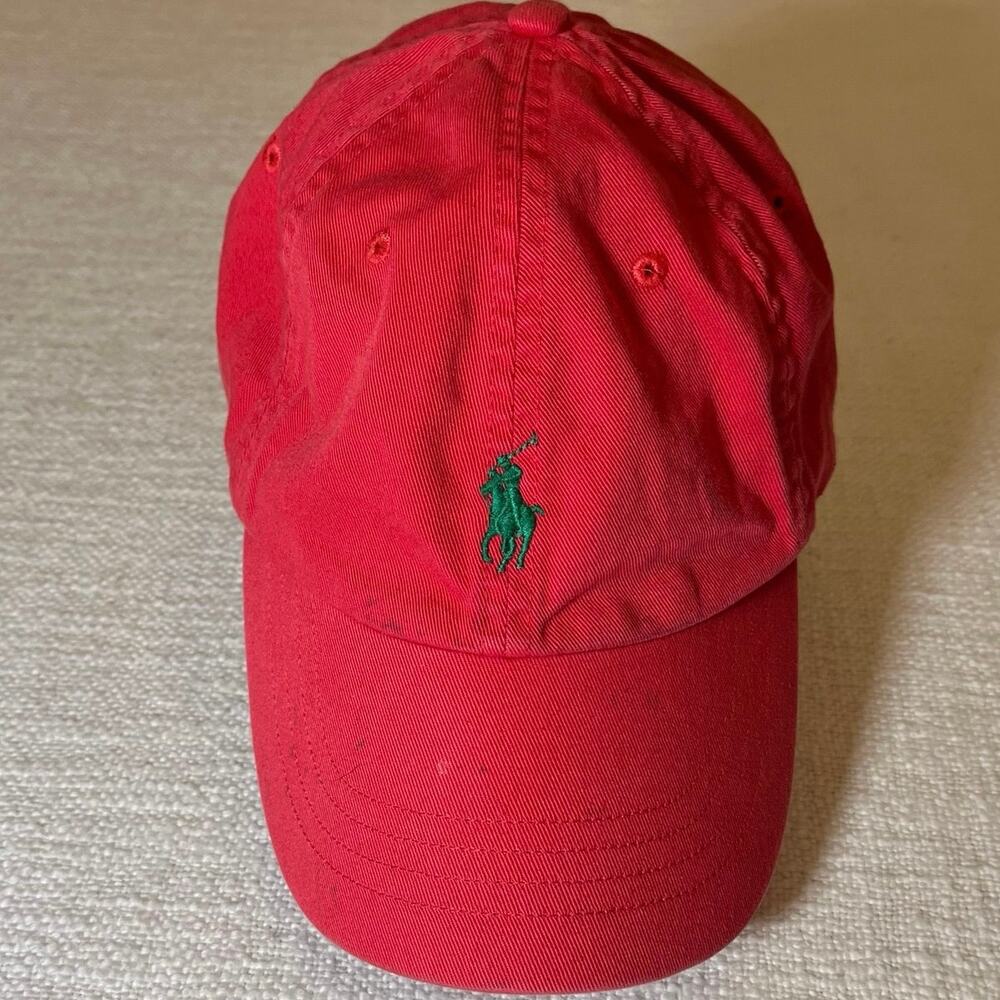 Polo Ralph Lauren Hat Cap Classic Cotton Chino Red Green Pony Adjustable Strap
